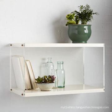 Acrylic Wall Mounted Shelf with White Lacquer for Vase Display